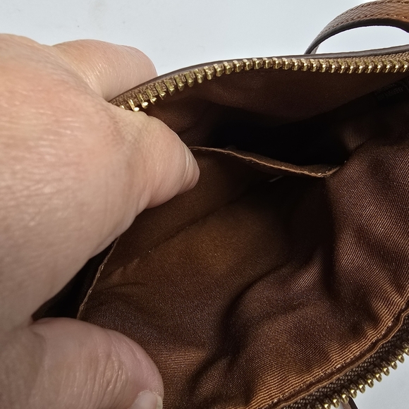 NWOT Coach Brown Signature North/South Crossbody Bag Adjustable Strap Zip Close - Picture 12 of 13